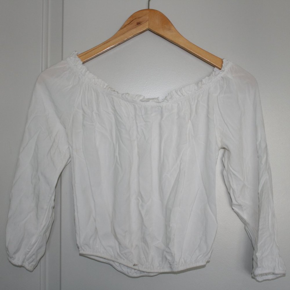 off the shoulder white blouse